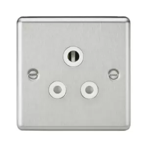 Image of Knightsbridge - 5A Unswitched Socket - Rounded Edge Brushed Chrome Finish with White Insert