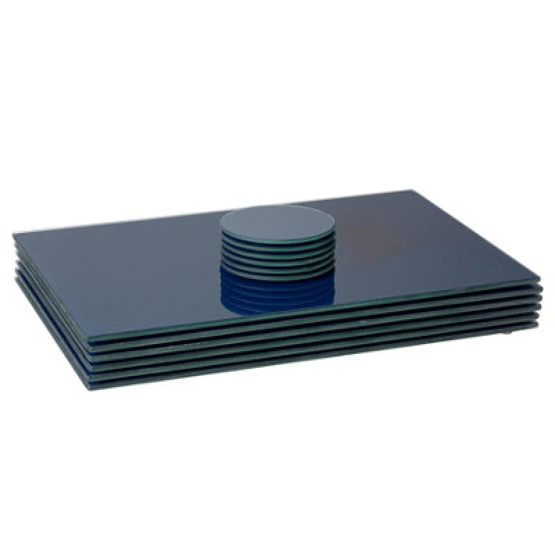 Image of Harbour Housewares 12Pc Glass Placemats & Round Coasters Set - 40 X 30Cm Hague Blue Dining Table Protection Place Mats & Coasters