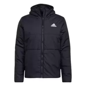 adidas BSC 3-Stripes Hooded Insulated Jacket Mens - Black