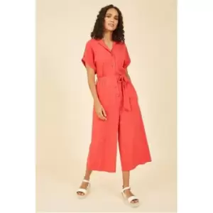 Image of Yumi Red Button Up Jumpsuit - Red