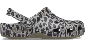 Image of Crocs Classic Animal Print Clogs Unisex Khaki / Leopard W4/M3