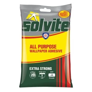 image of Solvite All Purpose Wallpaper Adhesive 5 Roll Flake