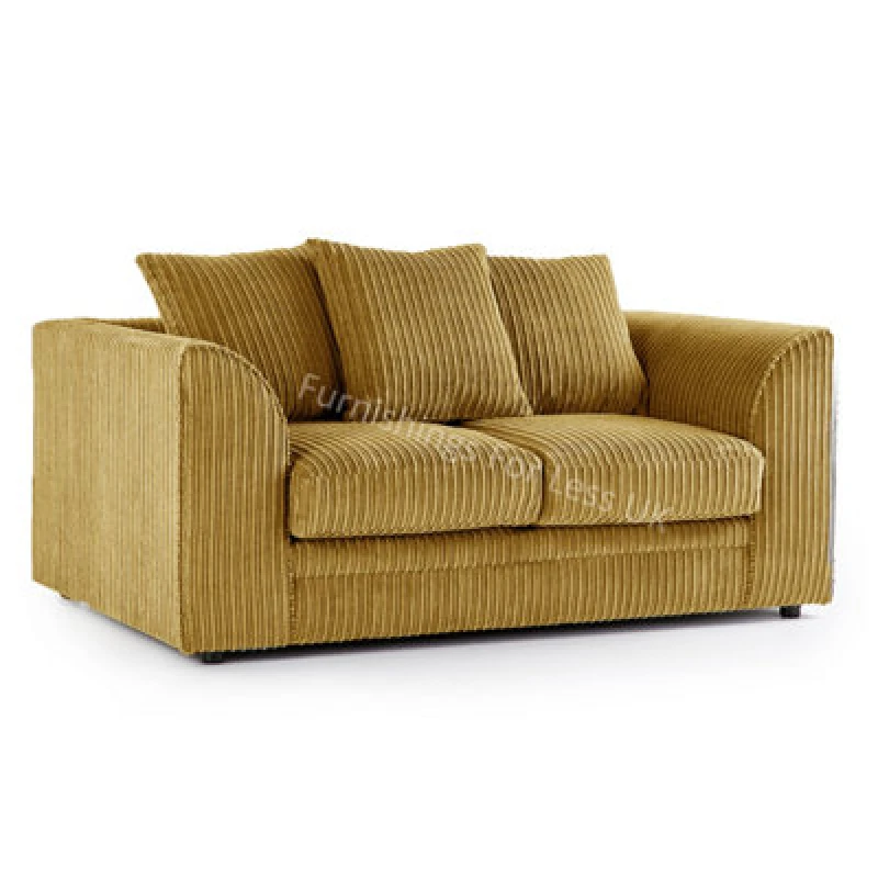 Image of Furnishings For Less UK Luxor Jumbo Cord Mustard Fabric 2 Seater Sofa