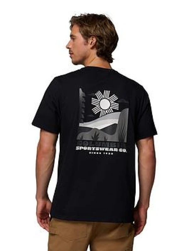 Image of Columbia Outdoor Back Graphic T-Shirt Black/Shining Sandscape S