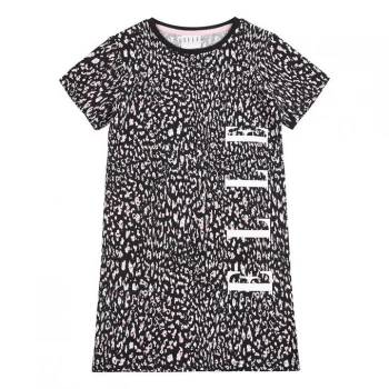 image of Elle Cheetah T-Shirt Dress - Black