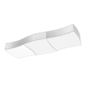 Image of Square Decorative Flush Ceiling Light, White, 106cm