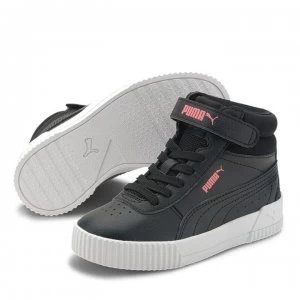 Image of Puma Carina Mid Child Girls Trainers - Black
