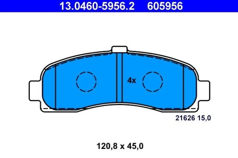 Image of ATE 13.0460-5956.2 Brake pad set excl. wear warning contact Brake Pad Set,disc brake (402)