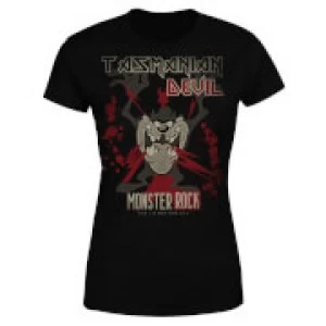 Image of Looney Tunes Tasmanian Devil Monster Rock Womens T-Shirt - Black