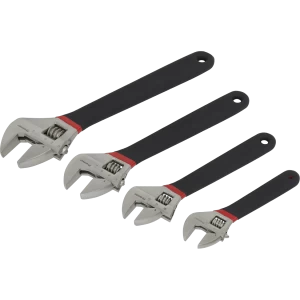 image of Sealey 4 Piece Adjustable Spanner Set Nickel Ferrous Finish