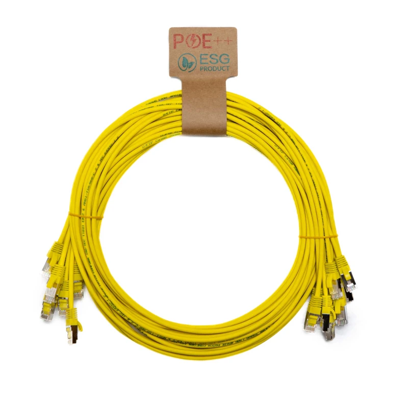 Image of Cablenet Cablenet 0.3m Cat6a RJ45 Yellow U/FTP LSOH 30AWG Slim Snagless Booted Patch Lead (PK10) SL65-5003P