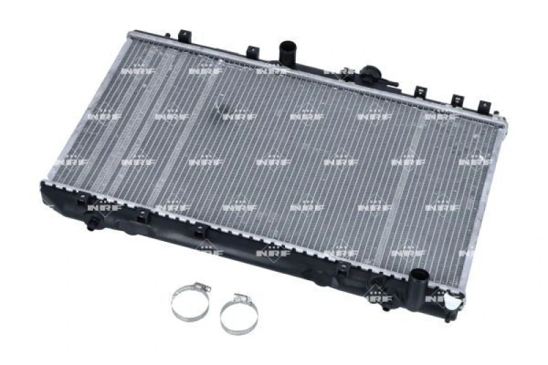 Image of NRF 53446 Engine radiator EASY FIT Brazed cooling fins, Aluminium, with mounting parts Aluminium Radiator,engine cooling (470)