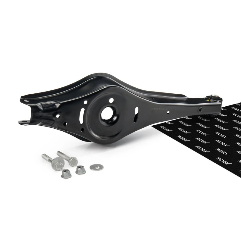 Image of RIDEX 273C3628 Suspension arm Control Arm, Sheet Steel, Rear Axle Right, with bearing(s), with fastening/mounting material Sheet Steel Track Control A