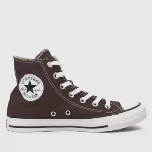 Converse All Star Hi Trainers In Dark Brown