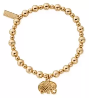 image of ChloBo GBMSB4024 Mini Small Ball Elephant Bracelet Gold Jewellery