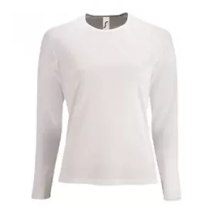 Image of SOLS Womens/Ladies Sporty Long Sleeve Performance T-Shirt (M) (White)