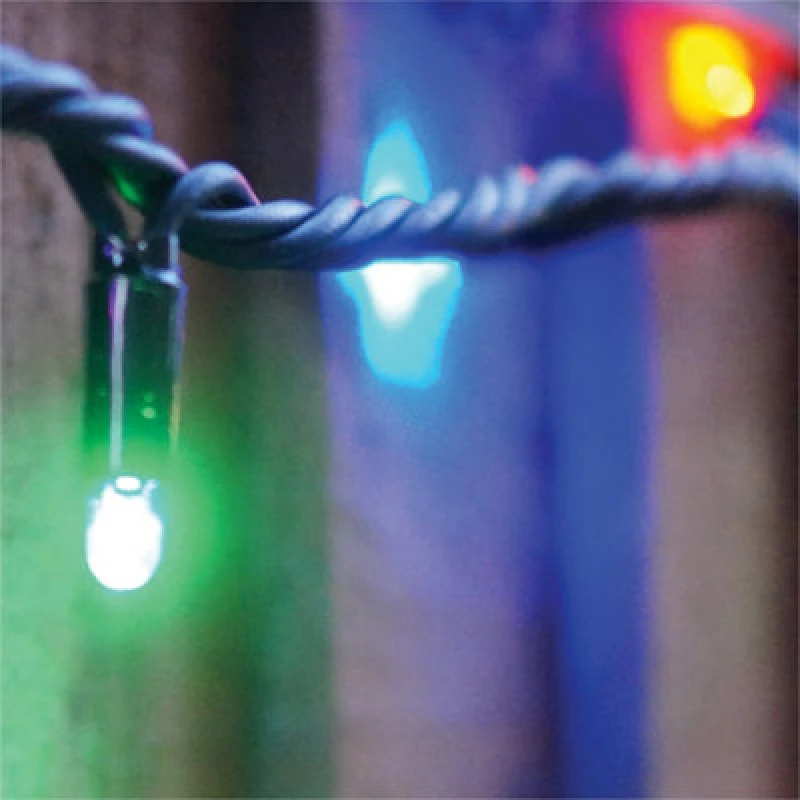 Image of Eagle Connect LED String Lights Black Rubber RGB Flash 15M