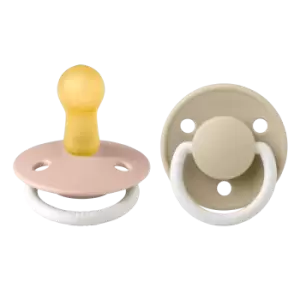 Image of BIBS De Lux 2 Pack Latex Size 2 Blush Glow/Vanilla Glow 2 pcs
