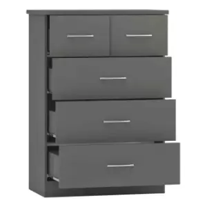 image of Seconique Nevada 3+2 Drawer Chest - 3D Effect Grey