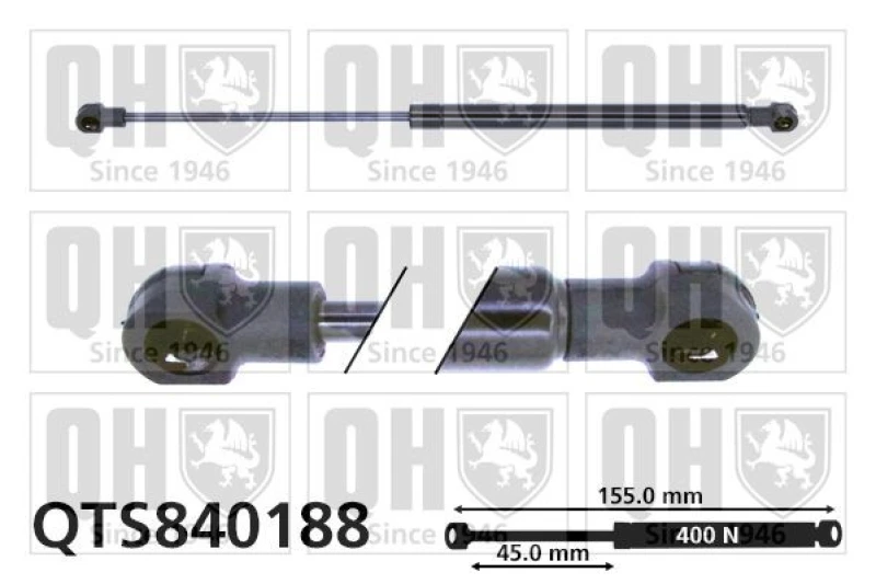 Image of QUINTON HAZELL Tailgate strut QUINTON HAZELL QTS840188