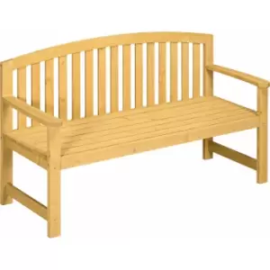Image of Outsunny - 2 Person Garden Bench Wooden Outdoor Furniture with Armrest Orange - Orange
