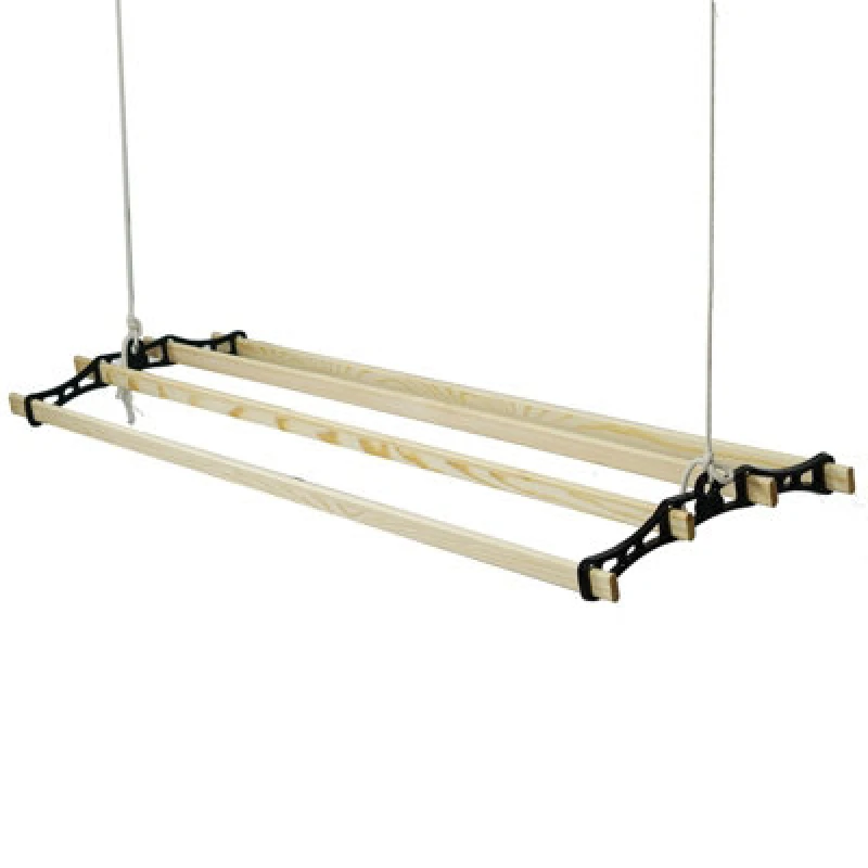 Image of Gr8 Home Edwardian Clothes Airer 4 Lath Cast Iron Ceiling Pulley Rack Black unisex