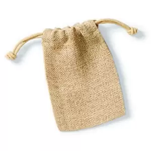 image of Westford Mill Jute Rope Close Plain Stuff Bag (M) (Natural) - Natural