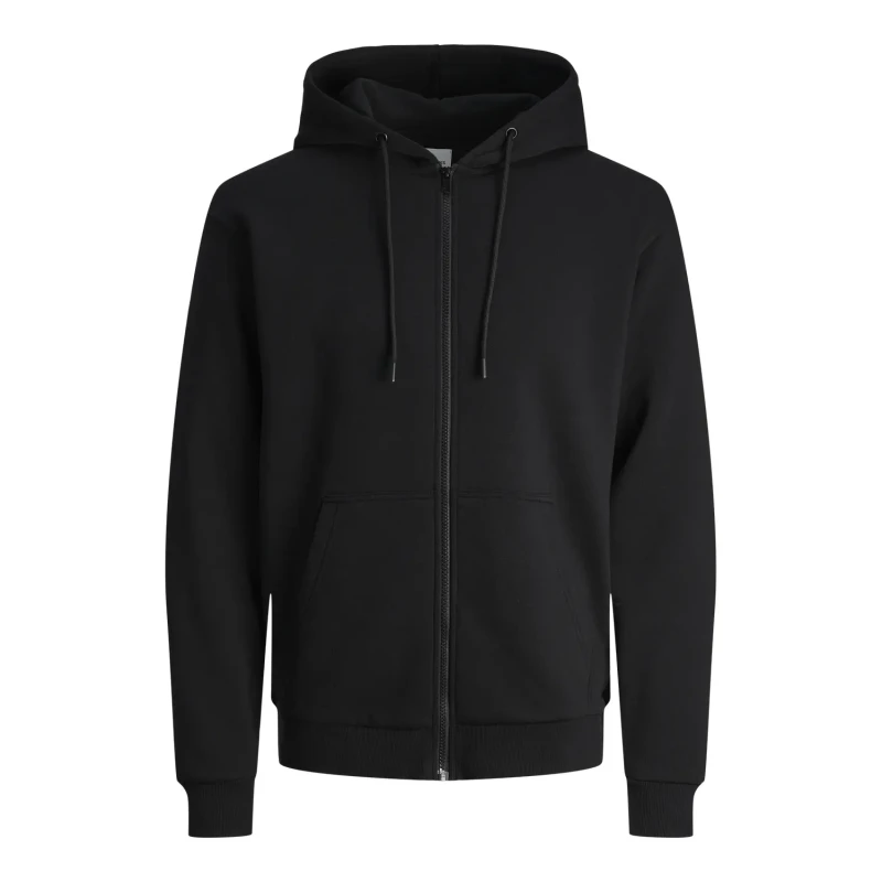 Image of Jack & Jones JJEBRADLEY SWEAT ZIP HOOD mens Sweatshirt in Black