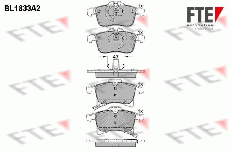 Image of Brake pad set FTE 9010412
