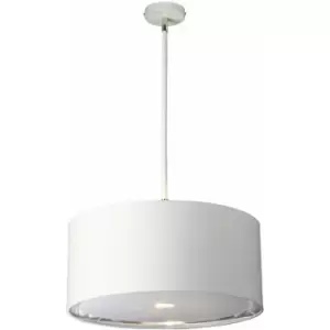Image of 1 Bulb Ceiling Pendant Light Fitting White Highly Polished Nickel LED E27 60W