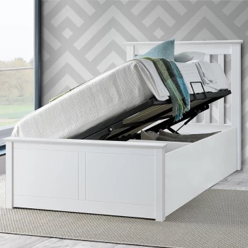 Image of Bedmaster - Francis Wooden Ottoman White Single