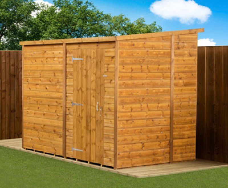 Image of Empire Sheds Empire Modular Pent 8X6 Dipped Treated Tongue And Groove Wooden Garden Shed Single Door No Windows (8' X 6' / 8ft X 6ft) (8X6)