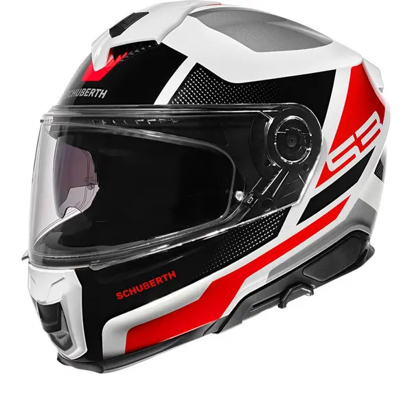 Image of Schuberth S3 Daytona White Grey Red Full Face Helmet Size XS