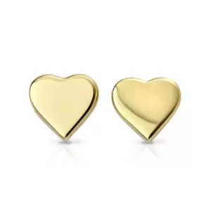 image of Allegory Symbols Gold Plated Silver Heart Stud Earrings