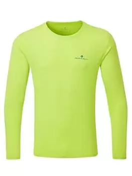 image of Ronhill Core Long Sleeve Running T-Shirt - Lime, Size XL, Men