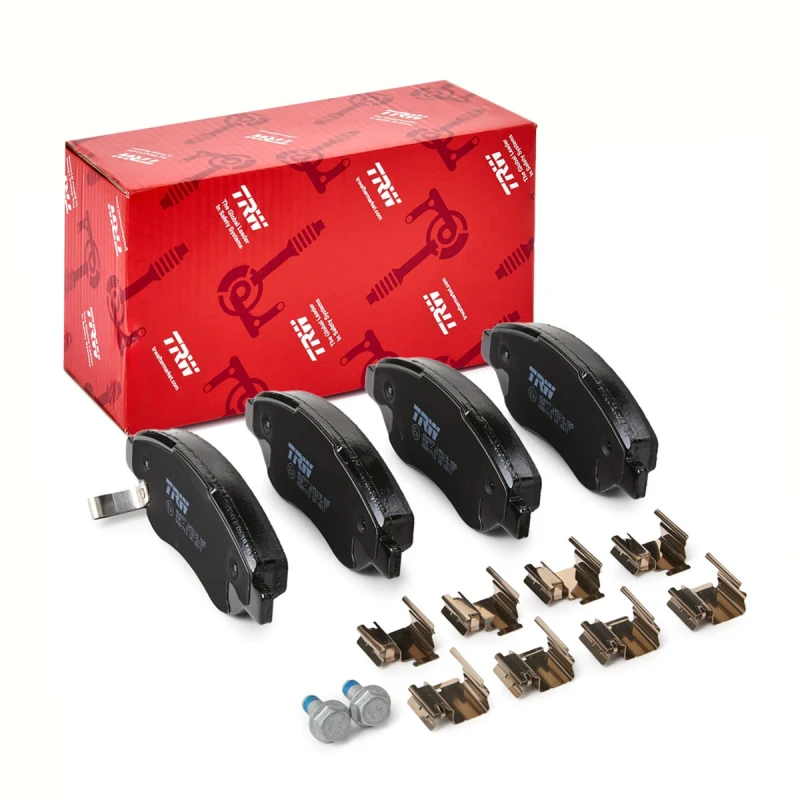 Image of TRW GDB1713 Brake pad set with acoustic wear warning, with accessories, with brake caliper screws Brake Pad Set,disc brake (402)