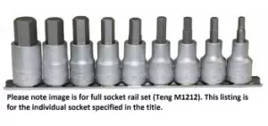 image of Teng Tools M121106-C 1/2" Drive - Hex Bit Socket - 3/16" - Chrome Vanadium