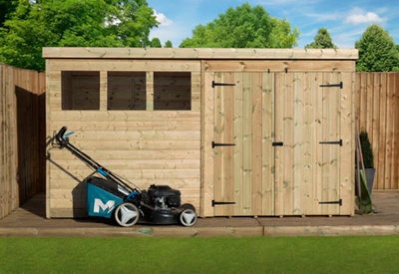Image of Empire Sheds Empire 4000 Pent 12X7 Double Door Right Windows