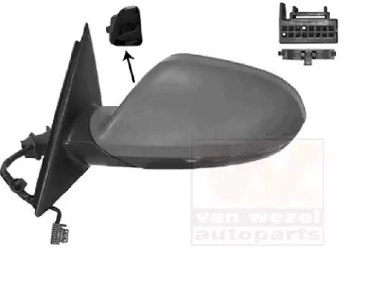 Image of VAN WEZEL 0342827 Wing mirror * HAGUS * Left, with memory, primed Outside Mirror (50)