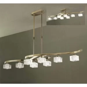 Image of Cuadrax convertible telescopic semi-ceiling light 8 bulbs G9, antique brass
