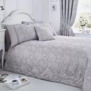 Image of Serene Bedlinen Jasmine Bedspread - 240X220CM, Cotton, Floral - Purple