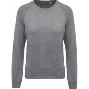 image of Kariban Womens/Ladies Organic Raglan Sweatshirt (L) (Grey Heather)