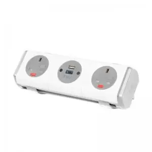 Image of Hubble clip-on power module 2 x UK sockets and 1 x TUF A&C