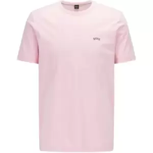 Image of Boss Curved Logo T Shirt - Pink