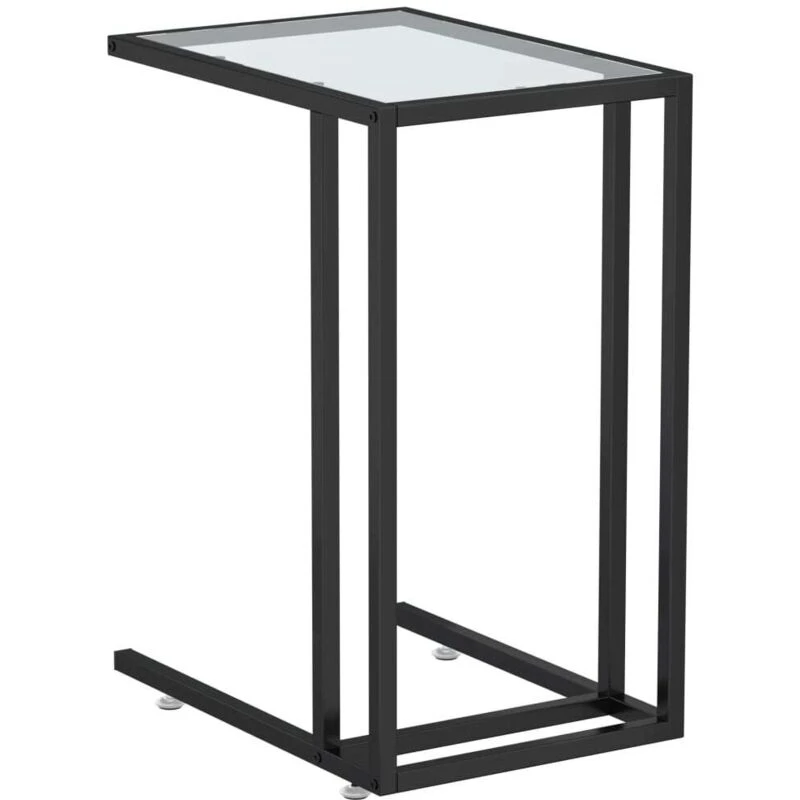 Image of VIDAXL Computer Side Table Transparent 50x35x65cm Tempered Glass Vidaxl 8720286462461