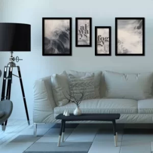 Image of 4P3040SCT011 Multicolor Decorative Framed MDF Painting (4 Pieces)