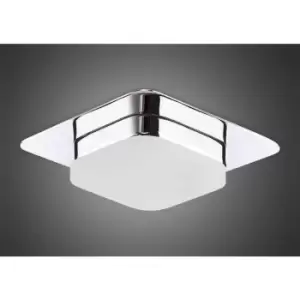 image of Marcel Bulbs 5W LED recessed ceiling light square 3000K IP44, 450lm, polished chrome/frosted acrylic