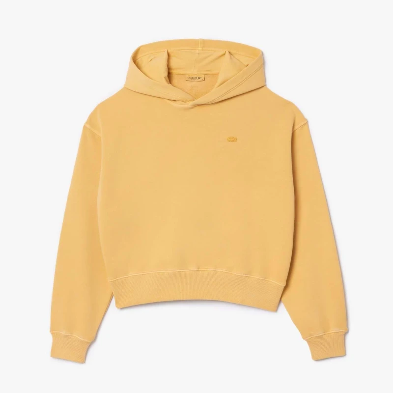 Image of Lacoste Oversized Natural Dye Hooded Sweatshirt Orange female 8