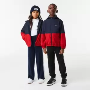 Image of Kids' Lacoste Name Tag Water-Repellent Windbreaker Size 10 yrs Navy Blue / Red