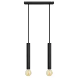 image of Tuba Straight Bar Pendant Ceiling Light Black 40cm